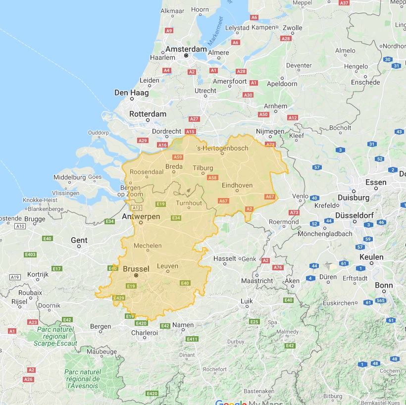 Kaart van Brabant